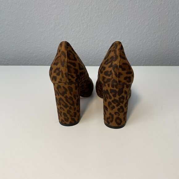 Comfortview "Camile" Brown Leopard Print High Heel Pump Size 7WW - Picture 2 of 5